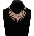 Sparkling Druzy Leaf Choker Necklace in Gold