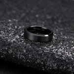 Men's Black Wedding Ring - 6mm Comfort Fit