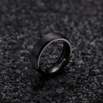 Men's Black Wedding Ring - 6mm Comfort Fit