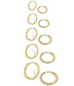 Lightweight Gold Hoop Earrings for Everyone (Set of 1-5)