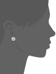 Platinum Plated Silver Round Cut CZ Stud Earrings