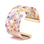 Floral Chunky Acrylic Cuff Bracelet for Women