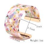 Floral Chunky Acrylic Cuff Bracelet for Women