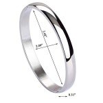MILAKOO Women's Silver Oval Bangle Bracelet 7.1