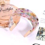 Floral Chunky Acrylic Cuff Bracelet for Women