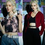 Leather Punk Goth Heart Spiked Choker Necklace Set