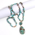 Boho Turquoise Pendant Necklace for Him & Her