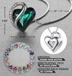 Emerald Heart Pendant Necklace for Mother's Day