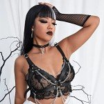 Leather Punk Goth Heart Spiked Choker Necklace Set