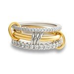 Gold Stackable Rings Set with Cubic Zirconia