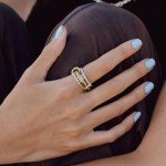 Gold Stackable Rings Set with Cubic Zirconia
