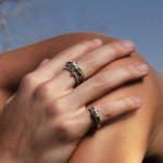 Gold Stackable Rings Set with Cubic Zirconia
