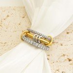 Gold Stackable Rings Set with Cubic Zirconia