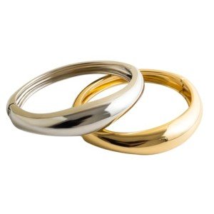 Trendy Gold and Silver Chunky Bangle Bracelets