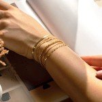 Trendy 14K Gold Plated Stackable Bracelets Set