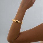 Trendy Gold and Silver Chunky Bangle Bracelets