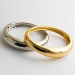 Trendy Gold and Silver Chunky Bangle Bracelets