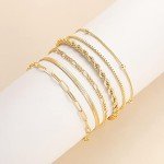 Trendy 14K Gold Plated Stackable Bracelets Set