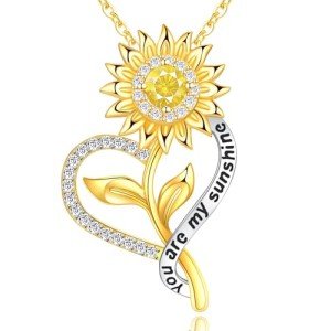 Sunflower Pendant Necklace - You Are My Sunshine