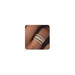 Dainty Stackable Gold Rings Set with Zirconia