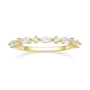 Gold Plated Women's Stacking Eternity Engagement Ring