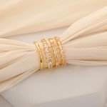 Dainty Stackable Gold Rings Set with Zirconia