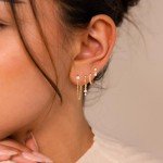 Dainty 14k Gold Plated Drop Earrings Set