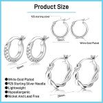 Sterling Silver Small Hoop Earrings Set