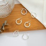 Sterling Silver Small Hoop Earrings Set