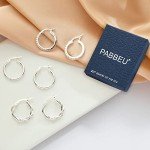 Sterling Silver Small Hoop Earrings Set