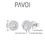 Gold Plated Halo Cubic Zirconia Stud Earrings