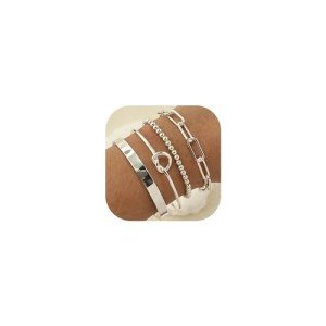 Trendy Silver Charm Bracelet Set for Women