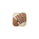 Trendy Silver Charm Bracelet Set for Women