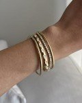 14K Gold Plated Bangle Bracelets - 2-Pack for Women