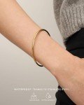 14K Gold Plated Bangle Bracelets - 2-Pack for Women