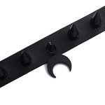 Gothic Black Leather Spiked Choker Necklace