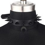 Gothic Black Leather Spiked Choker Necklace