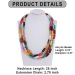 Colorful Chunky Beads Multi-Layer Statement Necklace