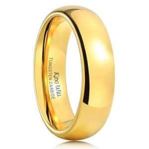 King Will Gold Plated 6mm Tungsten Wedding Band