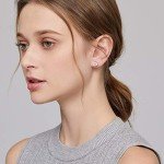 Men's Sterling Silver Stud Earrings with Zirconia
