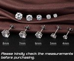 Men's Sterling Silver Stud Earrings with Zirconia