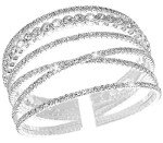 Suyi Silver Rhinestone Multilayer Cuff Bracelet