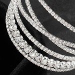 Suyi Silver Rhinestone Multilayer Cuff Bracelet