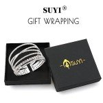 Suyi Silver Rhinestone Multilayer Cuff Bracelet
