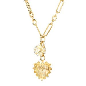 Chunky Gold Heart Pendant Necklace for Women