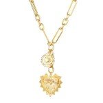 Chunky Gold Heart Pendant Necklace for Women