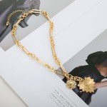 Chunky Gold Heart Pendant Necklace for Women