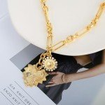 Chunky Gold Heart Pendant Necklace for Women