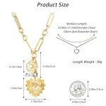 Chunky Gold Heart Pendant Necklace for Women