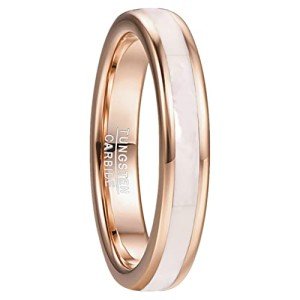 Rose Gold 4mm Mother of Pearl Wedding Band